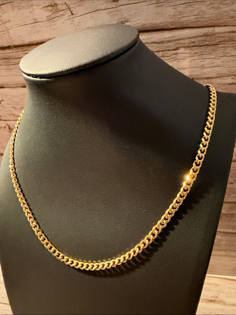 Gold Plated Chain Necklace - Cuban Link Style 16”